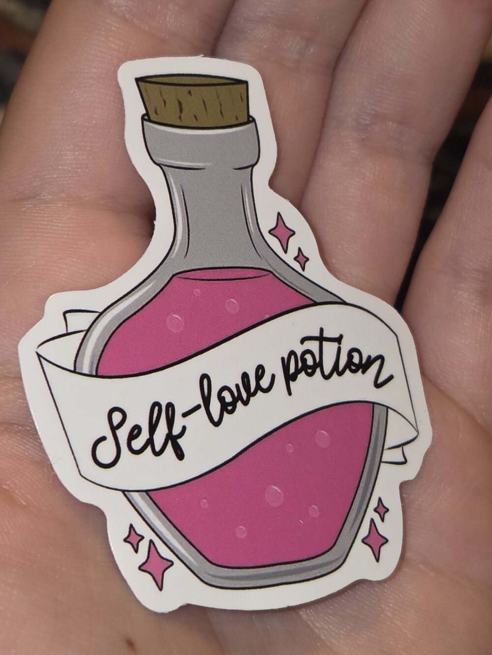Self-Love Potion Pink Bath & Body Sticker